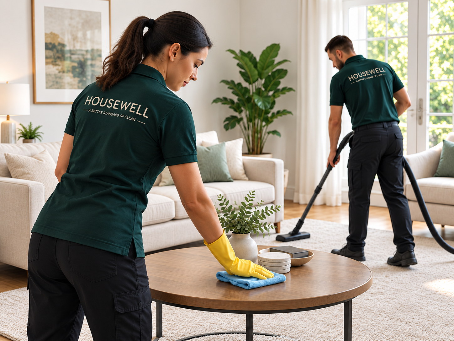 Professional Housewell cleaners at work