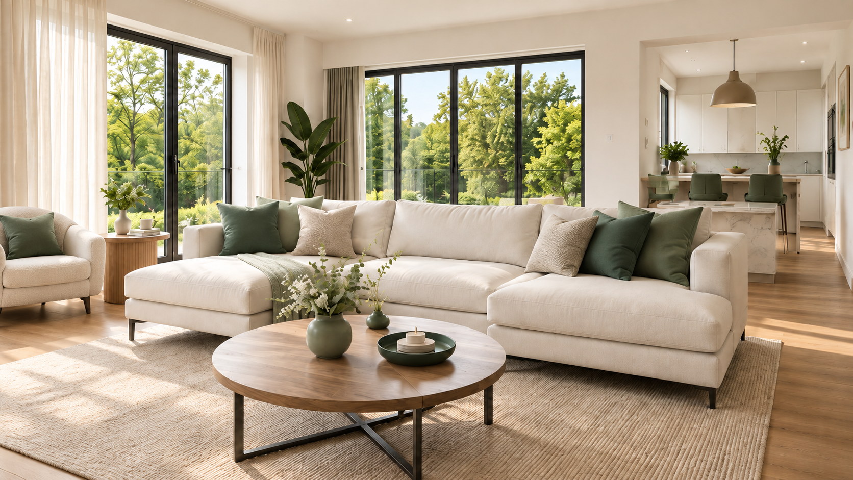 Bright freshly cleaned living room in Cork